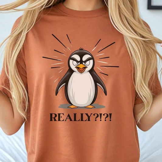 Funny Penguin Tariff T-shirt, Political Penguin Tee, Penguin REALLY Shirt, Poking Fun At Tariffs