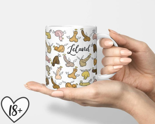 Funny Penis Mug With Angel Wings, Hilarious Birthday & Bachelorette Party Gift, 11Oz Or 15Oz, Graphic Tees, Funny Coffee Mu