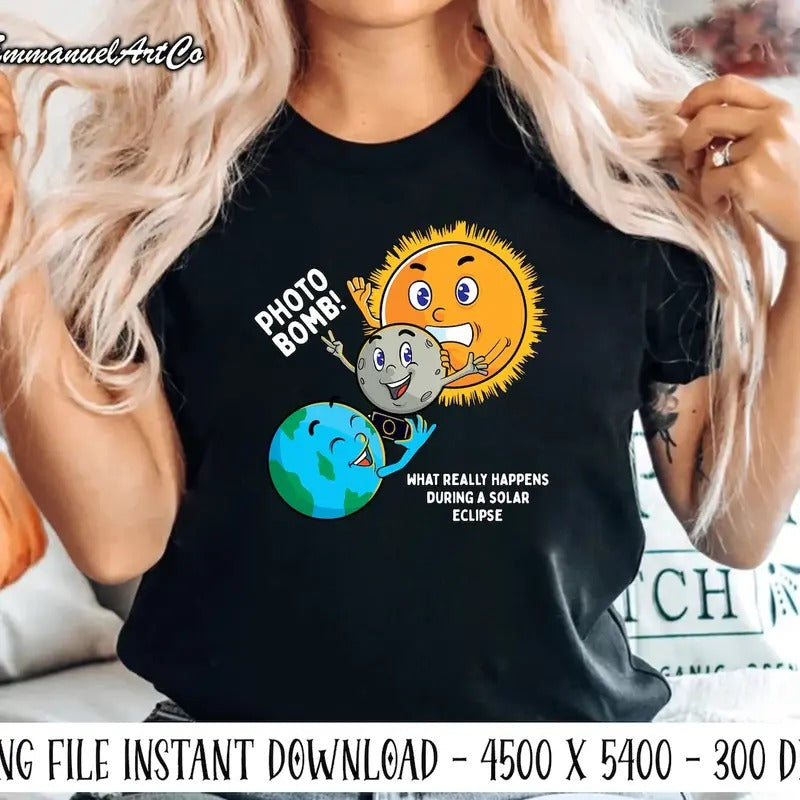 Funny Photobomb What Really Happens During Solar Eclipse T-Shirts, Hoodie, Sweatshirt | DripVista.com