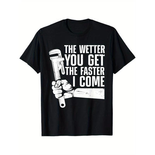 [Funny Plumber Art Tee] 100% Cotton Funny Plumber Art T-Shirt - Halloween Thanksgiving Christmas Gift for Men Women Family Friends, S-XXXL, Black Made in USA