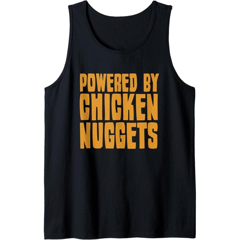Funny Powered By Chicken Nuggets Women Men  Tank Top T-Shirts, Hoodie, Sweatshirt | DripVista.com