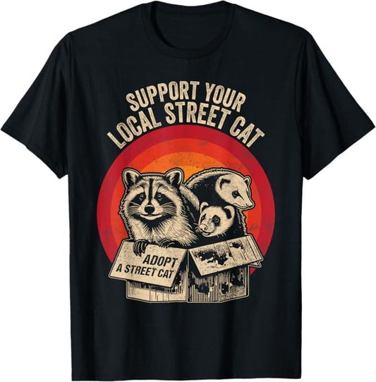 Funny Raccoon Shirt, Emotional Support Raccoon Summer Opossum Vintage Meme Lover Funny T-Shirt For Men - Available from size S to 5XL Vintage Raccoon