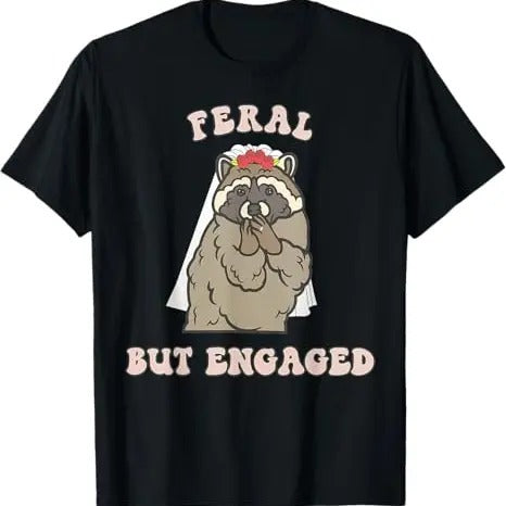 Funny Raccoon Shirt, Feral But Engaged Funny Raccoon T-Shirt For Men