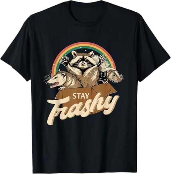 Funny Raccoon Shirt, Funny Team Trash Stay Trashy Raccoons Opossums Squad T-Shirt For Men