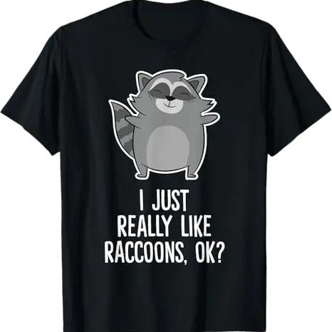 Funny Raccoon Shirt, I Just Really Like Raccoons Funny Love Raccoons T-Shirt For Men - Menswear Top Vintage Raccoon