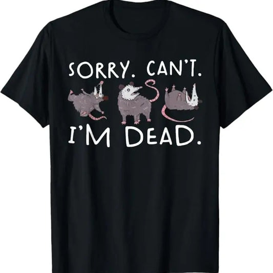 Funny Raccoon Shirt, Sorry Can't Possum Dead Funny Opossum Fake Death Trash Meme Funny T-Shirt For Men - Available from size S to 5XL Vintage Raccoon