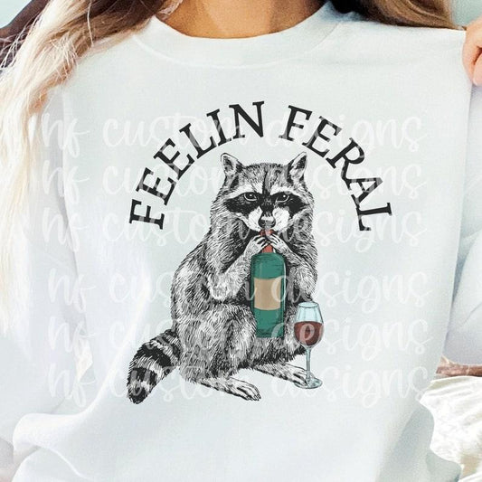 Funny Raccoon T Shirt Hoodie Sweater - Feral Shirt - Raccoon Shirt Design Raccoon Meme Shirt Raccoon T Shirt Racoon Meme Gift Shirt Meme Raccoon Shirt Perfect Gift For Him