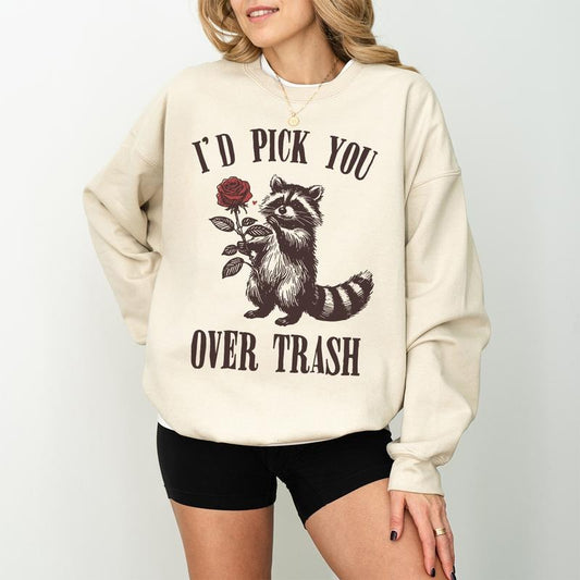 Funny Raccoon Valentines Sweatshirt, Sarcastic Valentines, Trash Panda Sweatshirt, Cute Raccoon Shirts, Anti Valentine Sweatshirt, Snarky Raccoon, Humorous VDay