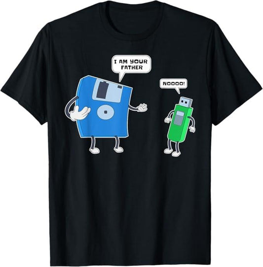 Funny Sarcastic Engineering Gift Shirt, Computer Engineering I Mens Father & Son Floppy Disk Engineer T-Shirt - Menswear Casual Cotton