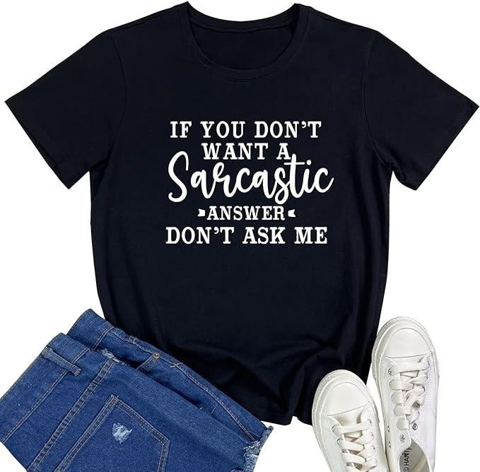 Funny Sarcastic Shirts For Women, Women Cute Tees Graphic T Shirts Casual Cotton Hoodie, Sweatshirt | DripVista.com