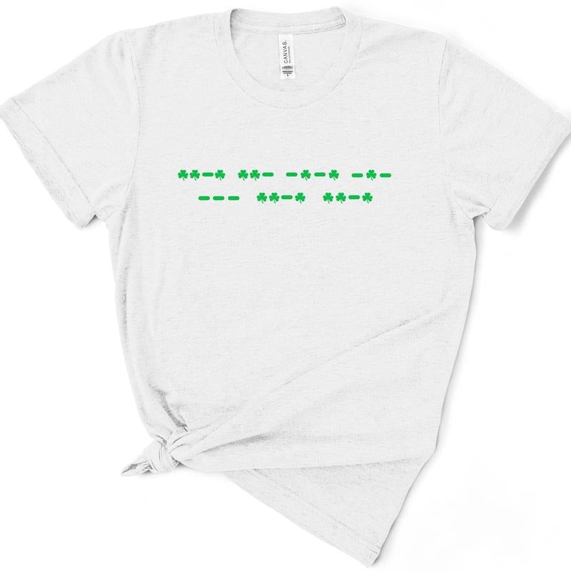 Funny Shamrock F*ck Off Morse Code TShirt Hoodie, Sweatshirt | DripVista.com