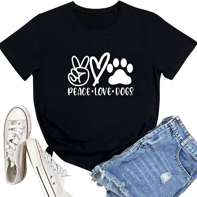Funny Shirts For Women, Dogs Graphic Tees for Women Teen Girls T-Shirt Womenswear Casual Cotton