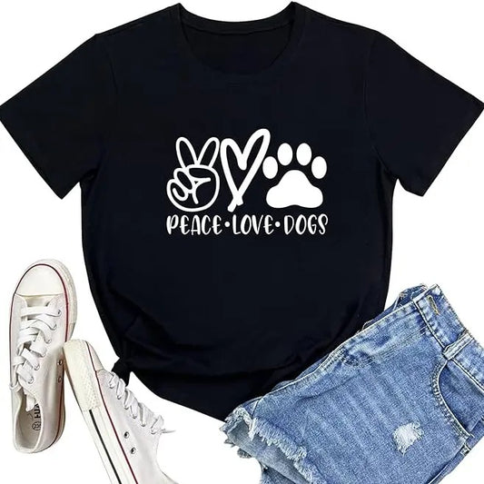 Funny Shirts For Women, Dogs Graphic Tees for Women Teen Girls T-Shirt Womenswear Casual Cotton
