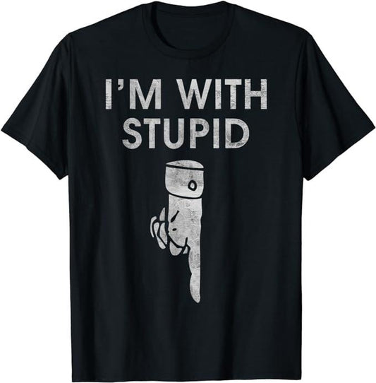Funny Shirts, I'm With Stupid Down Arrow Funny T-Shirt Menswear Top