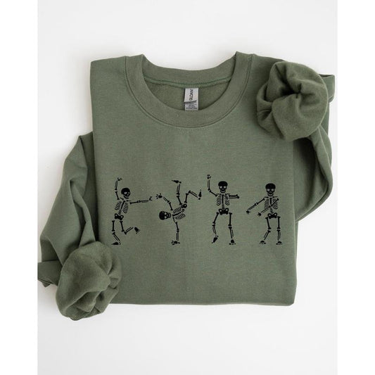 Funny Skeletons, Dance, Ghost, Witch, Skull, Spooky, Aesthetic, Meme, Halloween, Costume Sweatshirt