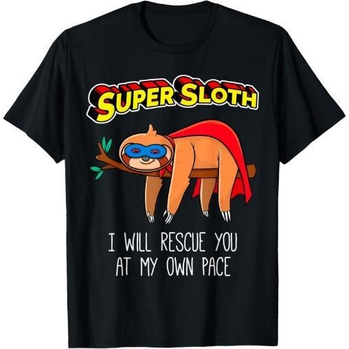 Funny Sloth Superhero Super Sloth Hero Gift T-Shirt Made in USA Hoodie, Sweatshirt | DripVista.com