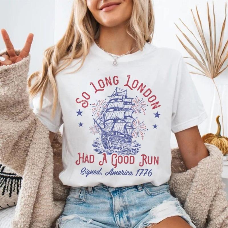 Funny So Long London Had A Good Run 4th Of July Shirt, Patriotic Shirt, Fourth Of July Tee, Trendy July 4th Shirt,...