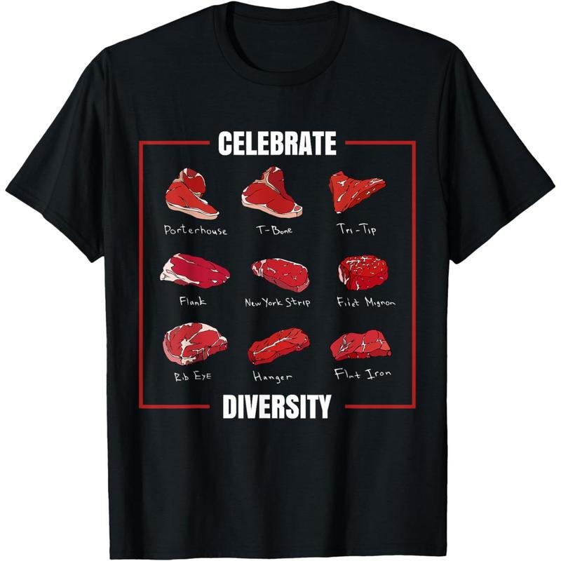 Funny Steak Shirt Celebrate Diversity Types of Steak Lovers T-Shirt made in usa Hoodie, Sweatshirt | DripVista.com