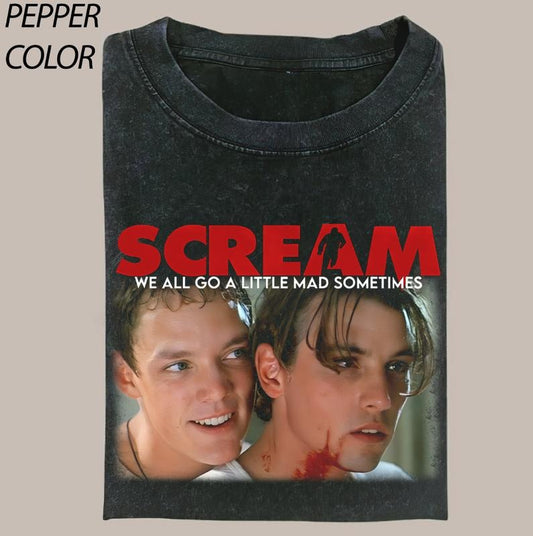Funny Stu Macher & Billy Loomis Scream T-Shirt Vintage Halloween Movie Graphic Tee Gift For Boyfriend Unisex T-Shirt Menswear Top Streetwear All Seasons