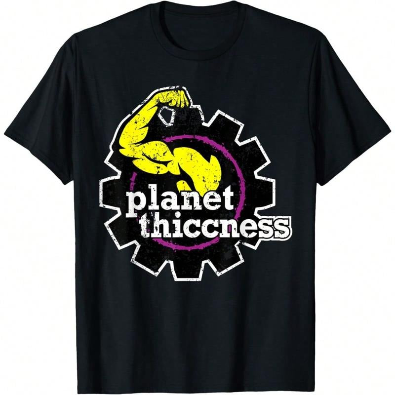 Funny T-Shirt Graphic T-Shirt For Men PlanetThiccness Gym Thickness Funny Joke Workout Lover T-Shirt FOG Fabric Hoodie,...
