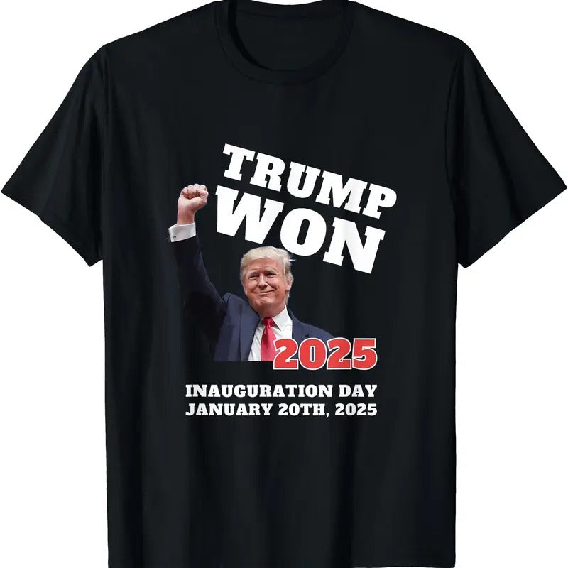 Funny TRUMP WON 2025 INAUGURATION DAY Outlaw Again Winner T-Shirt