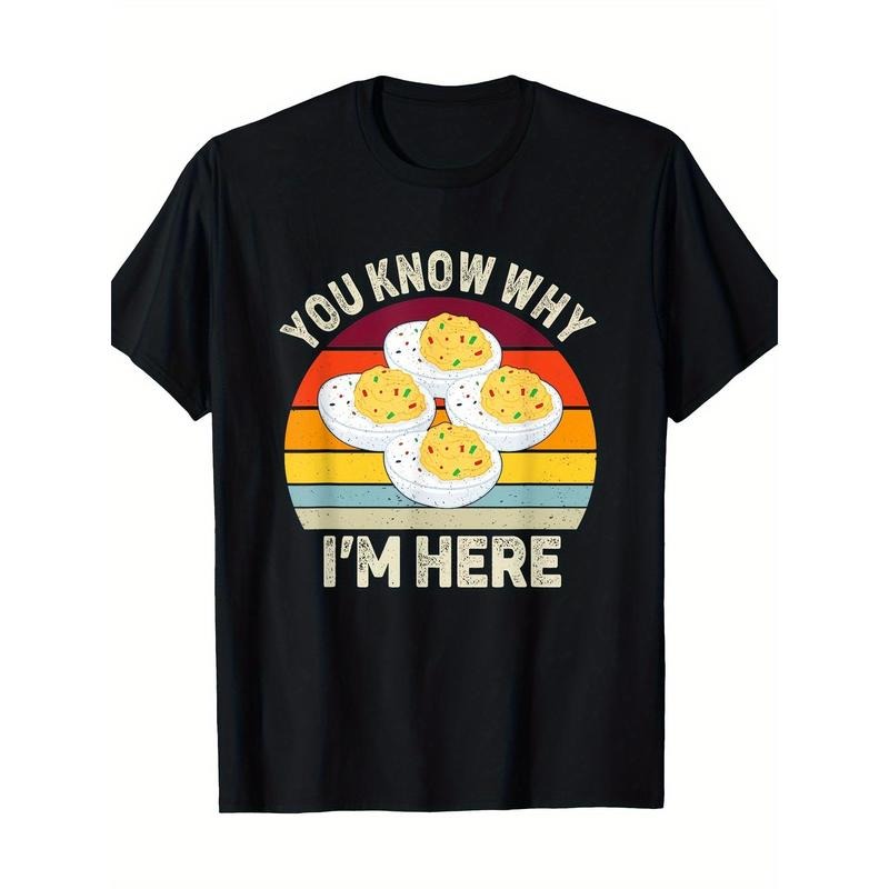 Funny Thanksgiving Deviled Eggs You Know Why I'm Here 100% Cotton T-Shirt made in usa Hoodie, Sweatshirt | DripVista.com