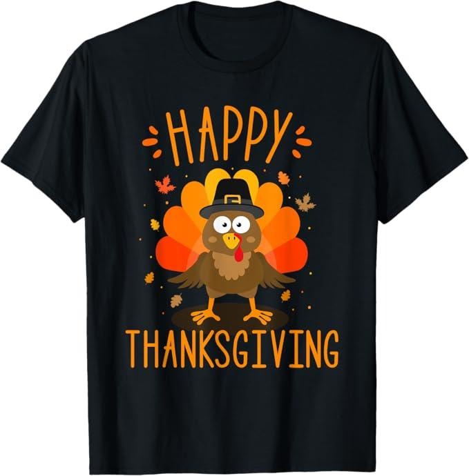 Funny Thanksgiving Shirts, Happy Thanksgiving for Turkey Day Family Dinner T-Shirt - Menswear Top