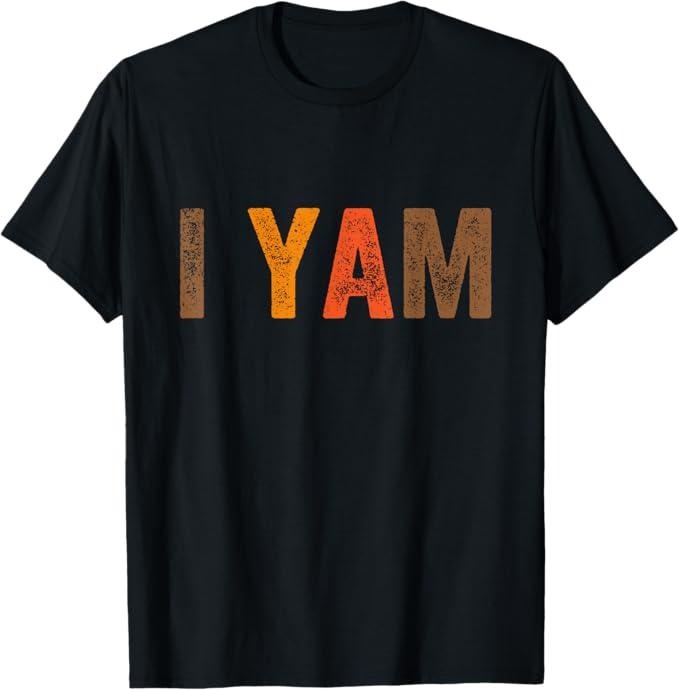 Funny Thanksgiving Shirts, Set Couples Thanksgiving She's My Sweet Potato I Yam T-Shirt - Menswear Top
