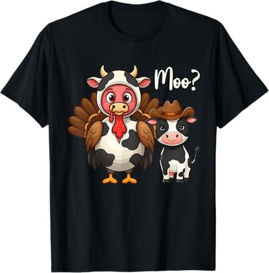 Funny Thanksgiving Shirts, Turkey Moo Funny Thanksgiving Costume T-Shirt - Menswear Top