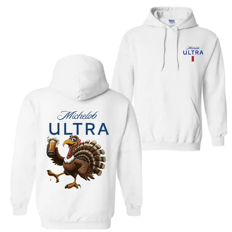 Funny Thanksgiving Turkey Basted - Michelob Ultra Hoodie, T-Shirt For Men For Women Sweatshirt | DripVista.com