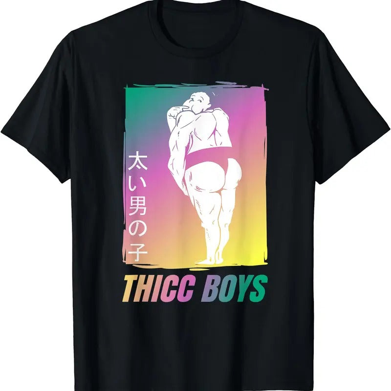 Funny Thicc Boys Squad Sumo TShirt For Anime Fans Hoodie, Sweatshirt | DripVista.com