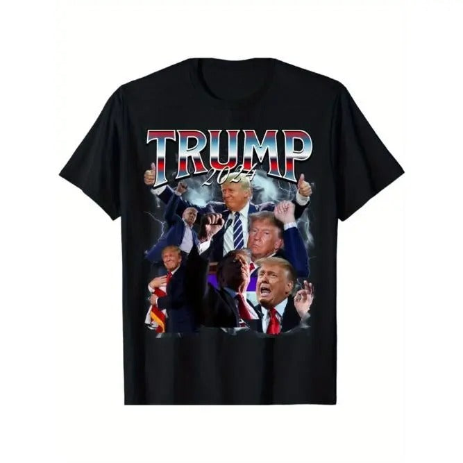 Funny Trump 2024 campaign 90s rap fashion bootleg style T-shirt, quality material Made in USA Hoodie, Sweatshirt