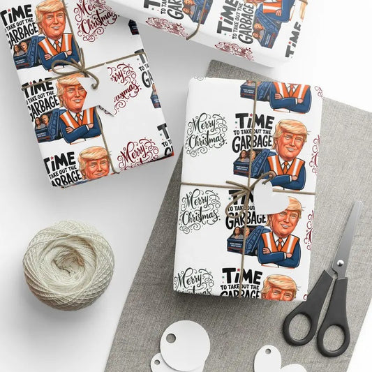 Funny Trump Gift Wrap, Trump Christmas, Trump Wrapping Paper for Gifts, Maga Gift Wrap Christmas, Trump Garbage, President Trump Won 2024