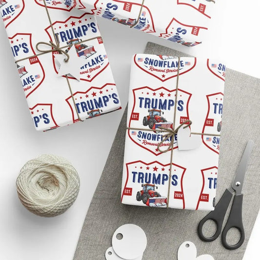 Funny Trump Gift Wrap, Trump Snowflake Removal Service, Trump Wrapping Paper for Gifts, Maga Gift Wrap Christmas, President Trump Won 2024