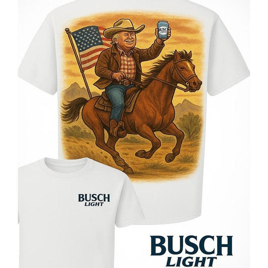 Funny Trump Riding Horse with Busch Light Shirt, Trump Make Busch Light Beer Great Again T-shirt, Gift for Dad Mom, 4th of July