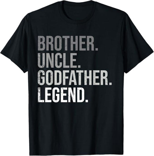 Funny Uncle Shirts, Gifts For Uncle, Brother Uncle Godfather Legend Fun T-Shirt - Menswear Casual Cotton