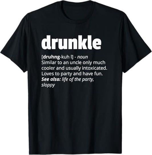 Funny Uncle Shirts, Gifts For Uncle, Drunkle Drunk Uncle T-Shirt - Menswear Casual Cotton