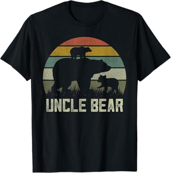 Funny Uncle Shirts, Gifts For Uncle, Funny Bear Uncle T-Shirt - Menswear Casual Cotton