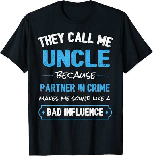 Funny Uncle Shirts, Gifts For Uncle, Uncle Partner In Crime from Niece Nephew T-Shirt - Menswear Casual Cotton