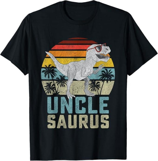 Funny Uncle Shirts, Gifts For Uncle, Unclesaurus T Rex Dinosaur Uncle Saurus Family Matching T-Shirt - Menswear Casual Cotton