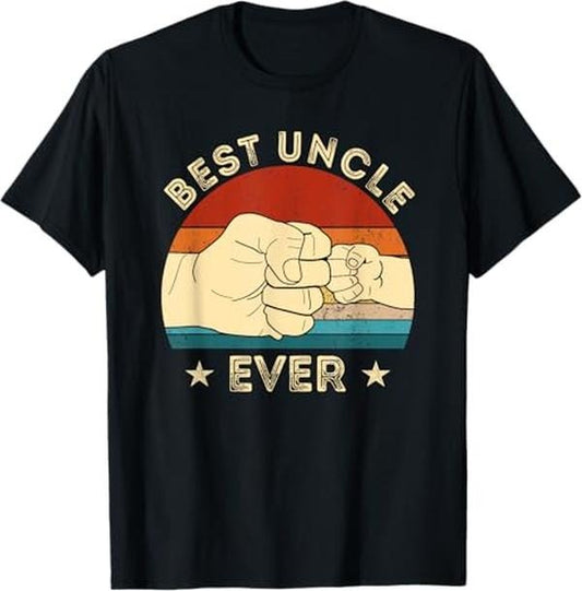 Funny Uncle Shirts, Gifts For Uncle, Vintage Best Uncle Ever Fist Bump Funny Uncle Fathers Day T-Shirt - Menswear Casual Cotton