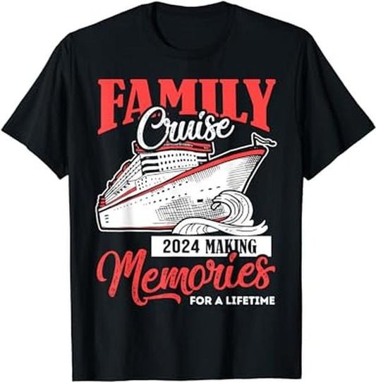 Funny Vacation Shirt, Family Cruise Shirt 2024 Vacation Funny Party Trip Ship Gift T-Shirt Menswear Casual Cotton