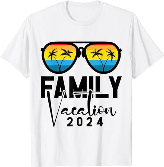 Funny Vacation Shirt, Family Vacation 2024 Beach Matching Summer Vacation 2024 T-Shirt Menswear Casual Cotton