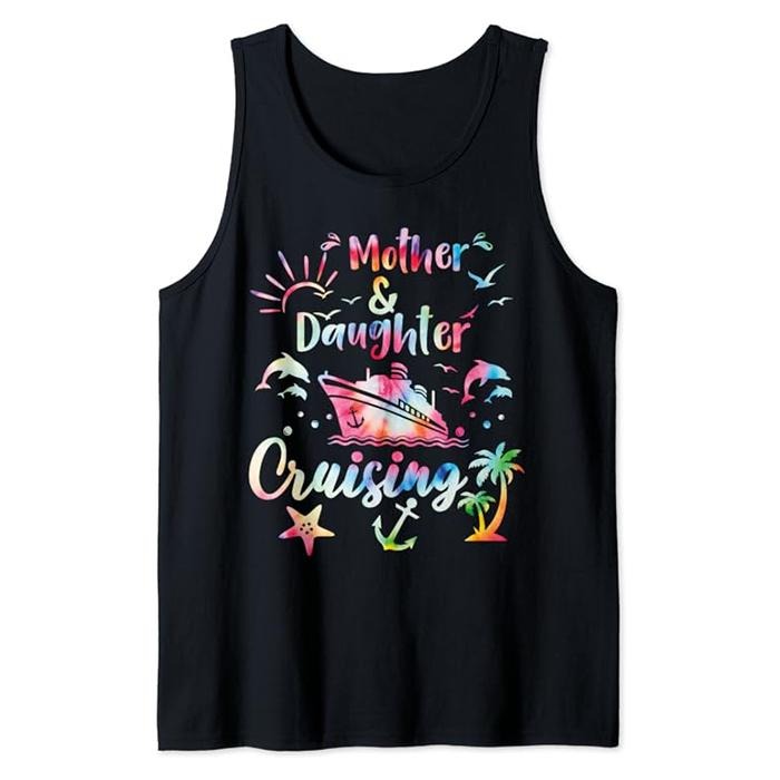 Funny Vacation Tank Top, Cruise Mother Daughter Trip Funny Mom Daughter Vacation Tank Top Casual Cotton Fabric T-Shirts,...