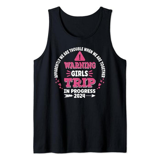 Funny Vacation Tank Top, Girls Vacation Funny Shirts Women's Girls Weekend Trip 2024 Tank Top Casual Cotton Fabric