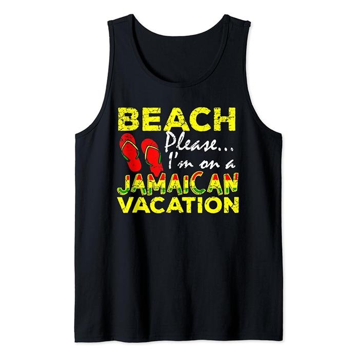 Funny Vacation Tank Top, Jamaica Jamaican Flag Caribbean Vacation Reggae Tank Top Casual Classic Cotton T-Shirts, Hoodie,...