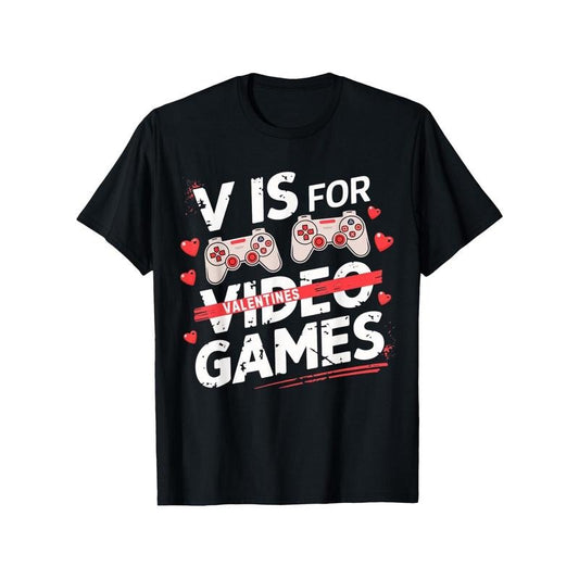 Funny Valentine's Day Gamer Tee for Men - 100% Cotton, Short Sleeve Graphic T-Shirt with Cool Comfort Fit, Gifts made in usa