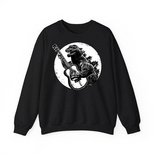 Funny Vintage Dinosaur Playing Guitar Cool 90s Graphic Tee, Acoustic Electric Bass Player For Men And Women Rock Band Gift, Animal Meme Funny Outfit