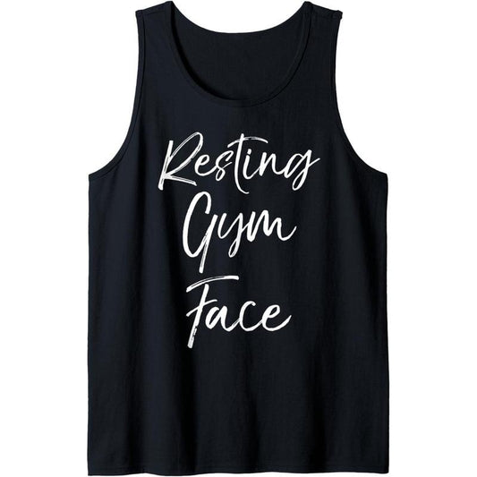Funny Workout Saying for Women Cute Quote Resting Gym Face Tank Top Made in USAstyle{n002}2