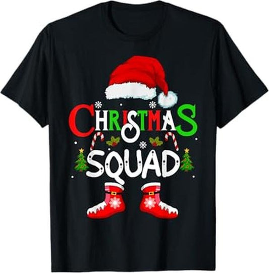 Funny Xmas Men Women Family T-Shirt, Christmas Squad Funny Xmas santa Family Pajamas crew 2024 T-Shirt - Menswear Top